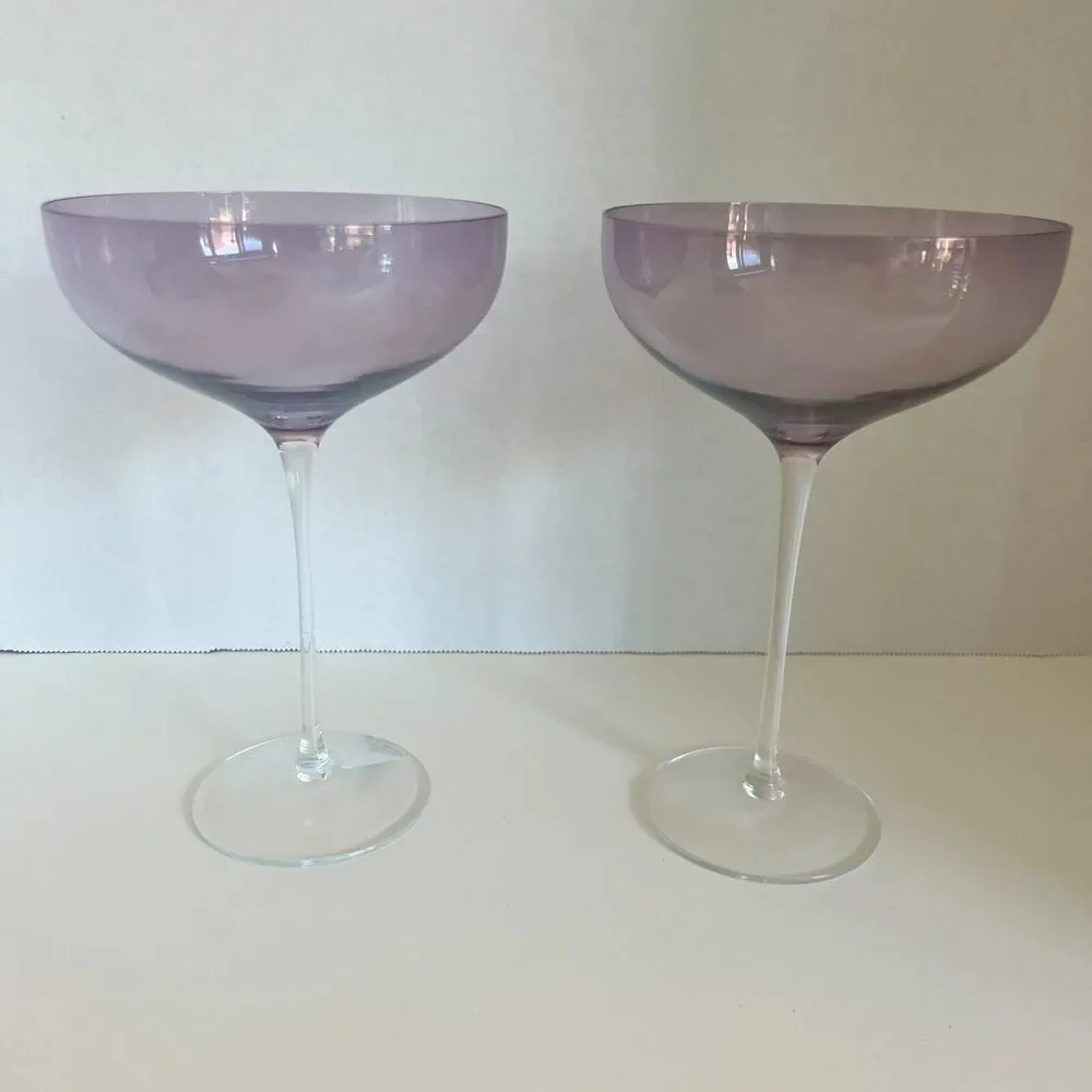 2 pottery barn Krosno Poland Margarita Wine Glasses cocktail 8